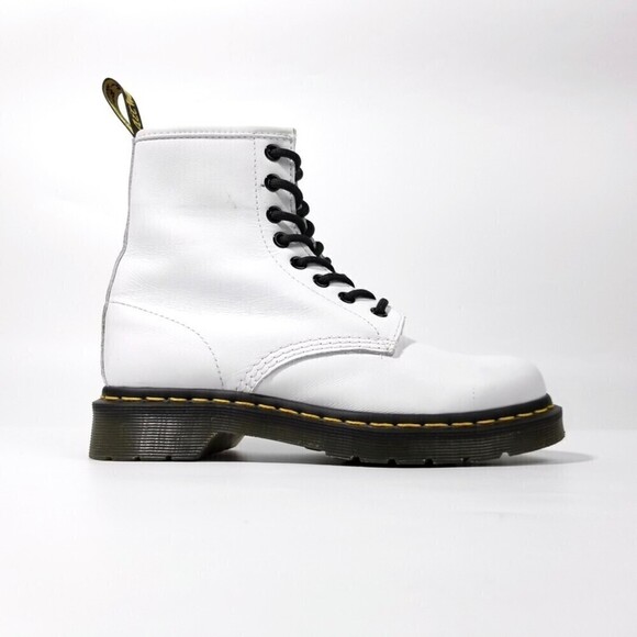 Dr. Martens 1460 Smooth Leather Platform High Top Boots 6 White 90s Grunge Y2k - Picture 3 of 10